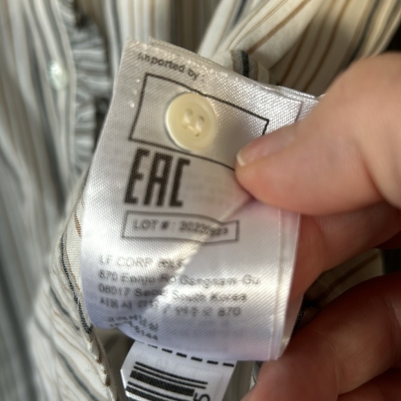 Ba&sh Luz Striped Button‎ Front Shirt Feminine Ruffle Detail Sz M 100% Cotton - Picture 11 of 11